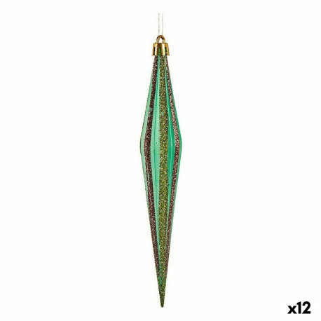 Jõuludekoratsioonide komplekt Krist+ 00901 Roheline Kuldne Venitatud 3 x 8,5 x 19 cm (12 Ühikut)