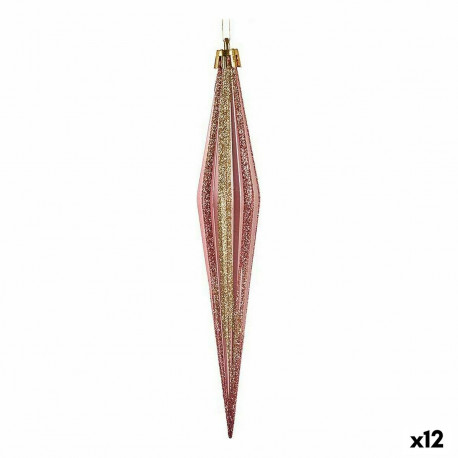 Jõuludekoratsioonide komplekt Krist+ 00902 Roosa Kuldne PVC Venitatud 3 x 3 x 18,5 cm (12 Ühikut)