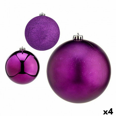 Set of Christmas balls Krist+ 00833 00833 Purple Plastic Ø 15 cm (4 Units)