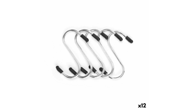 Hook for hanging up Set Silver Metal 7 cm (12 Units)