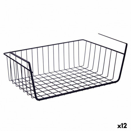 Basket for Kitchen Shelf Kinvara W4175S 450 PDQ W4175S 450 PDQ Black Metal Iron 42 x 14 x 26 cm 45 x
