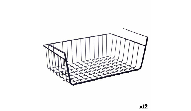 Basket for Kitchen Shelf Kinvara W4175S 450 PDQ W4175S 450 PDQ Black Metal Iron 42 x 14 x 26 cm 45 x