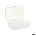 Storage Box with Lid White Transparent Plastic 21,5 x 8,5 x 15 cm (12 Units)