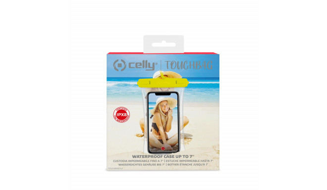 Waterproof case Celly Touchbag 7" Yellow