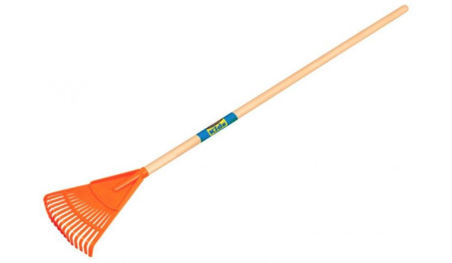 Truper Kids leaf rake with plastic tines and wooden shaft, 123cm