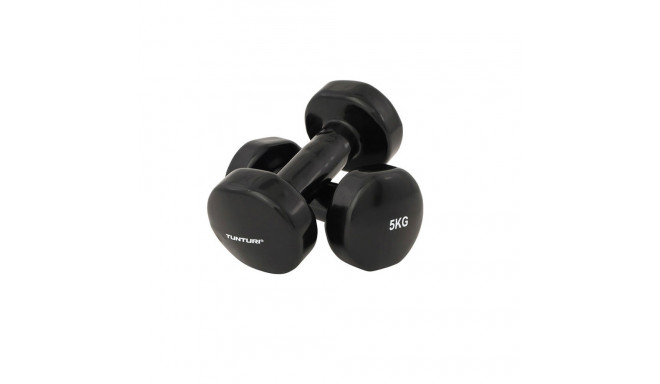 Hantlid TUNTURI Vinyl Dumbbells 2 x 5 kg, must