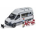 bruder Mercedes Benz Sprinter Camper with driver, model vehicle (white/black)