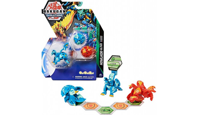 Spin Master Bakugan Evolutions Starter Pack with 3 Bakugan Minifigures (with Ultra Aquos Howlkor, Ba