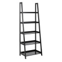 Shelf WALLY 63x40xH180cm, 5-shelves, shelf panel and frame: color: black, finish: lacquered