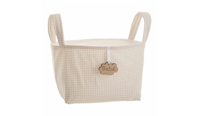 Basket Vichy Brown With handles 17 x 13,5 x 20 cm