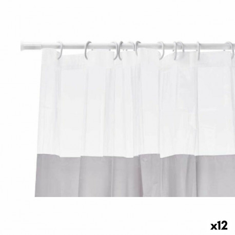 Duššikardin Berilo 214 214 Hall Läbipaistev Plastmass PEVA 180 x 180 cm 16 x 28,5 x 4 cm (12 Ühikut)