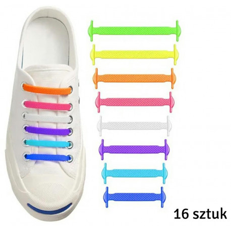 DA10B SZNUROWADŁA SILIKONOWE BEZ WIĄZANIA RAINBOW
