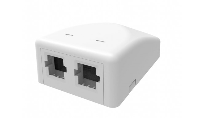 Surface Mount Box, universal, two ports, pro white