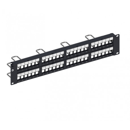 Paneel RJ45 Cat5e/Cat6/Cat6a 48 port 2U SL A/B varjestatud must tühi