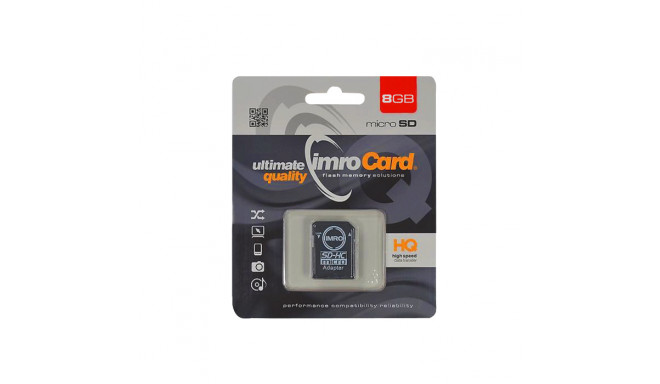 Imro memory card 8GB microSDHC cl. 4 + adapter