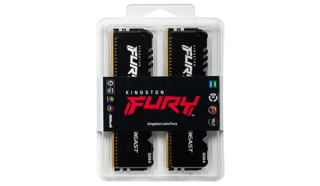 Kingston RAM Fury Beast RGB 16GB 2x8GB DDR4 3600MHz