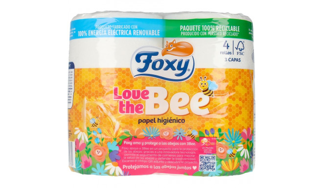 FOXY LOVE THE BEE papel higiénico 3 capas 4 rollos