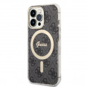 Guess set case + charger for iPhone 13 Pro 6,1" GUBPP13LH4EACSK black hard case 4G Print MagSafe