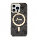 Guess set case + charger for iPhone 13 Pro 6,1" GUBPP13LH4EACSK black hard case 4G Print MagSafe
