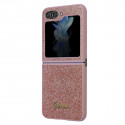 Guess case for Samsung Z Flip5 GUHCZF5HGGSHP pink HC PU/TPU Glitter Script