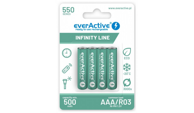 RECHARGEABLE BETTERIES 550 mAH 4 PCS.