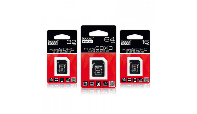 Goodram memory card microSDHC 64GB UHS-I Class 10 + adapter