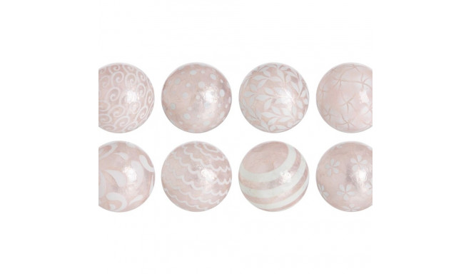 Balls CAPIZ Decoration Pink 10 x 10 x 10 cm (8 Units)