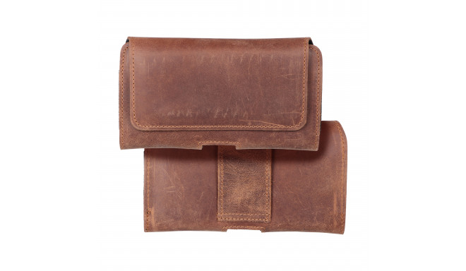 ROYAL Crazy Horse universal horizontal leather belt holster size M for IPHONE 12 MINI / 13 MINI / SA