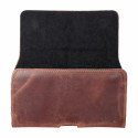 ROYAL Crazy Horse - Leather universal belt holster / brown - Size M - for IPHONE 12 MINI / 13 MINI /