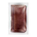 ROYAL Crazy Horse - Leather universal belt holster / brown - Size M - for IPHONE 12 MINI / 13 MINI /