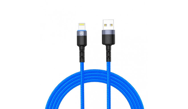 Tellur Data Cable USB to Lightning with LED Light, 3A 1.2m Blue