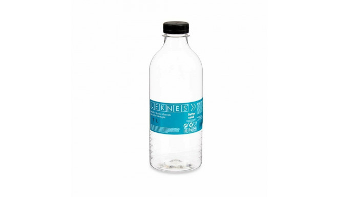 Bottle Black Transparent Plastic 1 L 8,3 x 23 x 8,3 cm (12 Units)