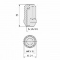 Гайка колесная закрытая 14x1,50/35/21