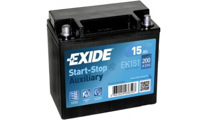 Exide AGM 15Ah 200A 150x90x145+-