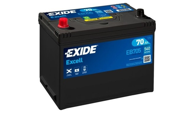 Exide Excell 70Ah 540A 266x172x223+-