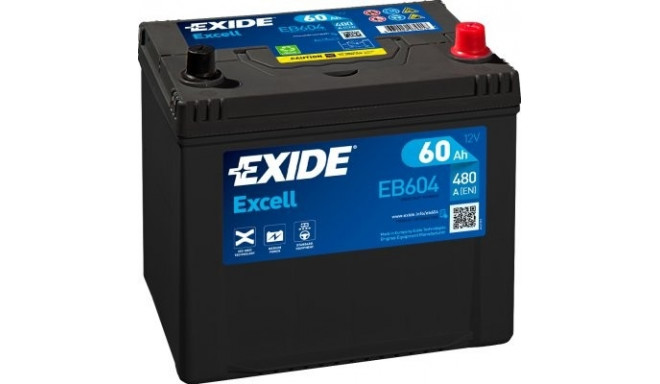 Exide Excell 60Ah 390A 230x172x220-+