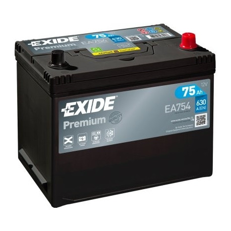 Exide Premium 75Ah630A 260x170x222-+