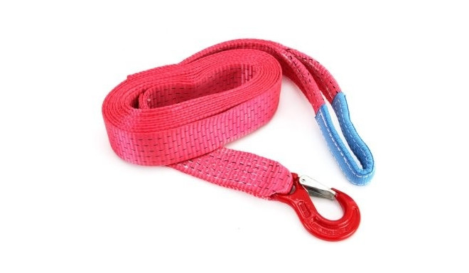 Puksiirlint 5m, 7,5T, laius 50mm, konks + silmusotsad