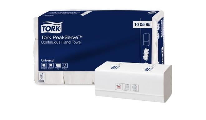 Lehtpaberrätikud TORK PeakServe Universal H5, 1- kih, 410 lehte, 22,5x20,1 cm, valge (12 tk)