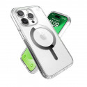 Speck Presidio Perfect-Clear MagSafe - Case for iPhone 15 Pro (Clear / Chrome Finish / Serene Silver