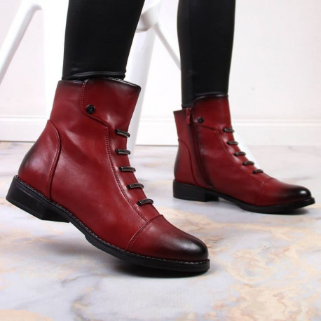 Jezzi W JEZ52G red insulated ankle boots with decorations (38)