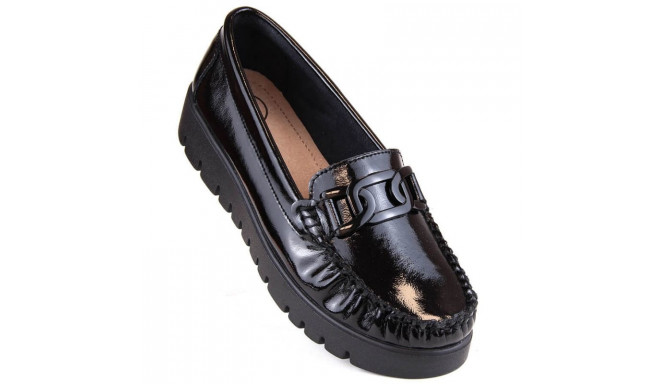 Filippo W PAW314D patent leather platform loafers, black (39)