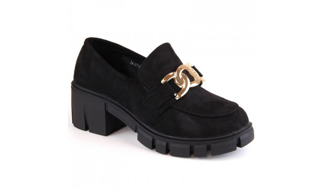 Vinceza W JAN250 suede high-heeled moccasin shoes, black (39)