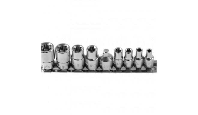E-torx padrunid 1/4", 3/8", 9 tk.