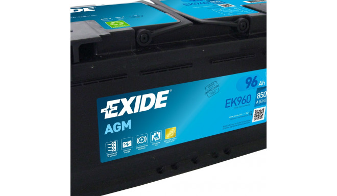 Exide AGM aku 96Ah 850A 353x175x190-+