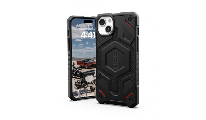 UAG Urban Armor Gear case MONARCH PRO compatible with MagSafe for IPHONE 15 Plus kevlar black