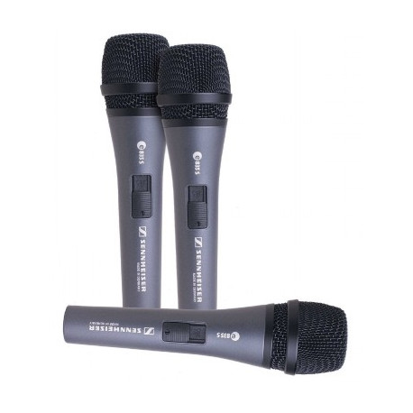 SENNHEISER 3-PACK E835-S, MICROPHONE SET WITH 3X E 835 S, VOCAL MICROPHONE, DYNAMIC, CARDIOID, I/O S