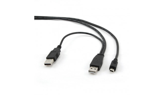 CABLE USB2 DUAL AM-MINI 0.9M/BLACK CCP-USB22-AM5P-3 GEMBIRD