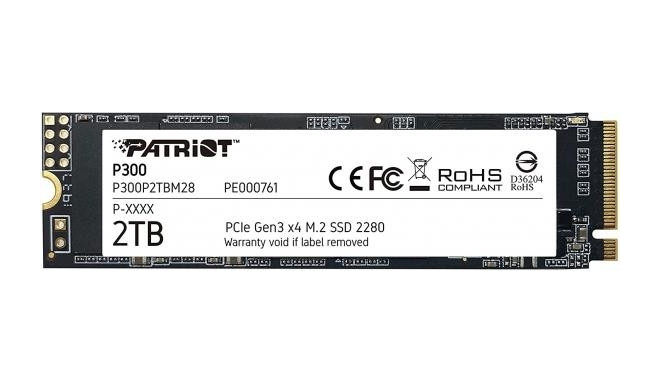 Patriot SSD P300 2TB M.2 PCIE NVMe QLC 1650/2100MB/s 3.8mm 