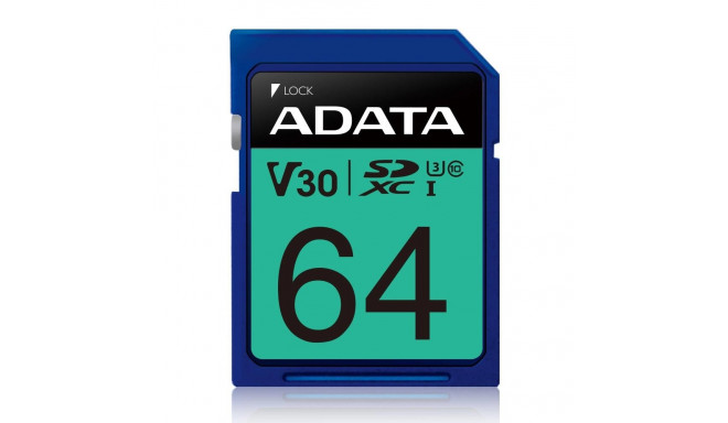 MEMORY SDXC 64GB V30/ASDX64GUI3V30S-R ADATA